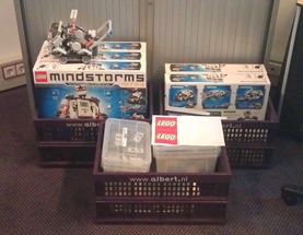 Crates with robot stuff